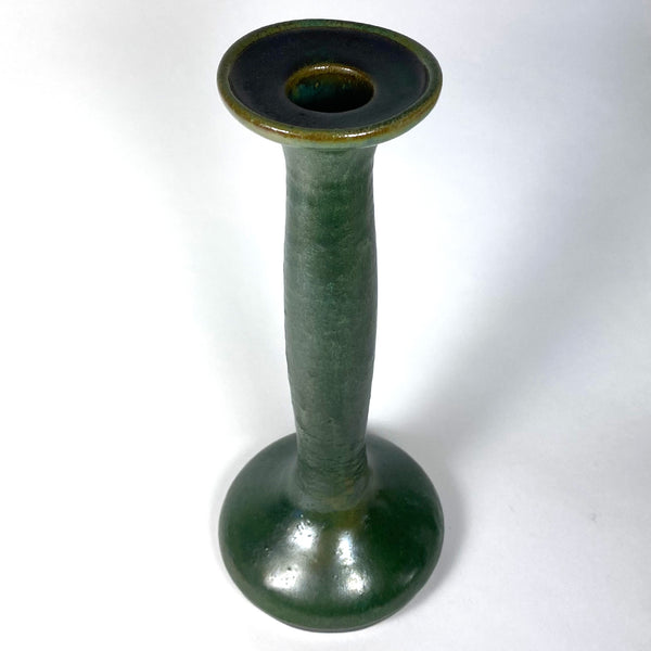 American Fulper Arts and Crafts Pottery Green Candlestick