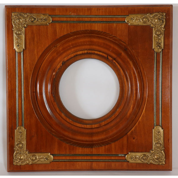 Small Victorian Brass Mounted Cherrywood/Maple Frame