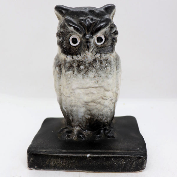 Pair American Northwestern Terra Cotta Company Glazed Owl Bookends