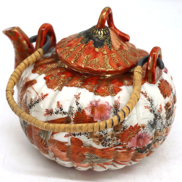 Japanese Meiji Kutani Parcel Gilt Porcelain Miniature Teapot