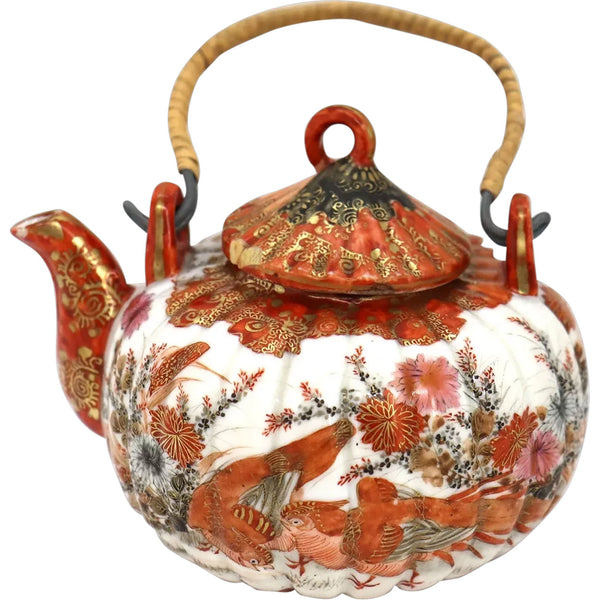 Japanese Meiji Kutani Parcel Gilt Porcelain Miniature Teapot