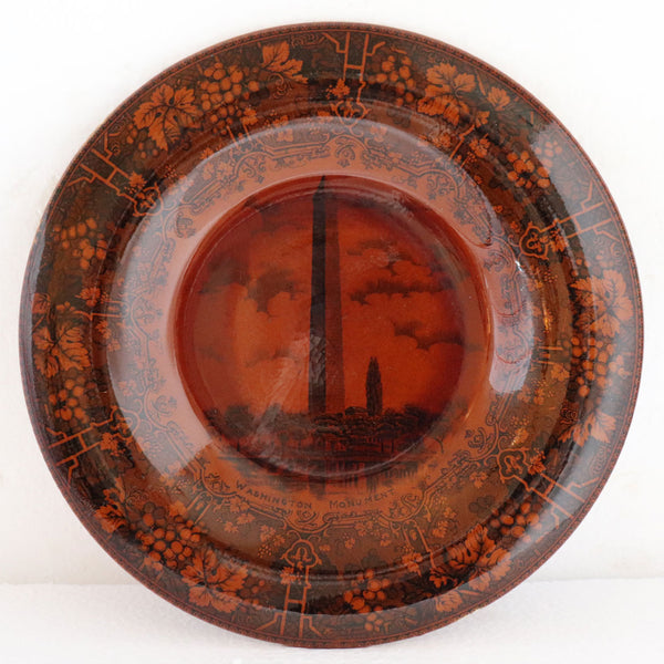 English Frank Beardmore Earthenware Pottery Washington Monument Souvenir Plate
