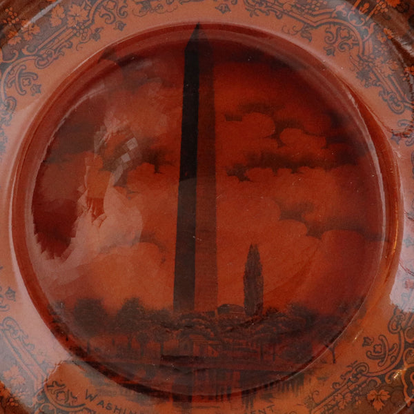 English Frank Beardmore Earthenware Pottery Washington Monument Souvenir Plate