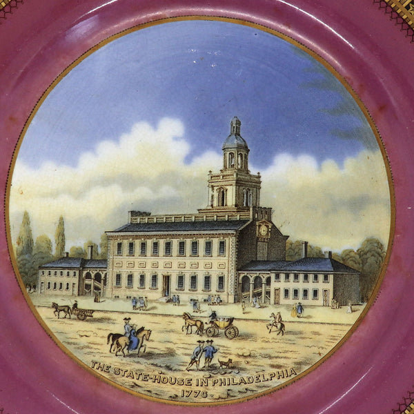 English Prattware Transferware Pottery Philadelphia 1876 Centennial Plate