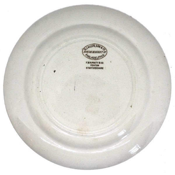 English Prattware Transferware Pottery Philadelphia 1876 Centennial Plate