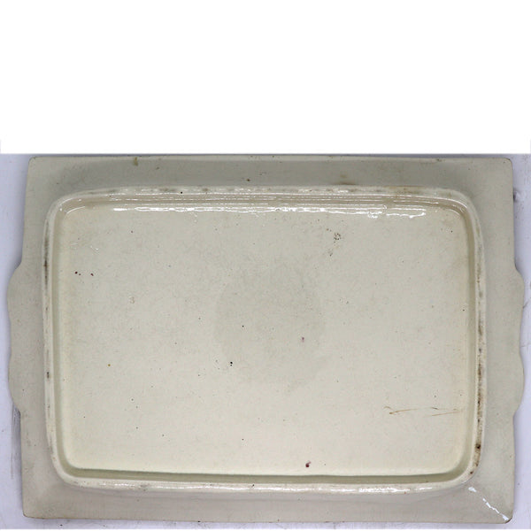 English Staffordshire Pottery Transferware Cheese Keeper Cover and Tray