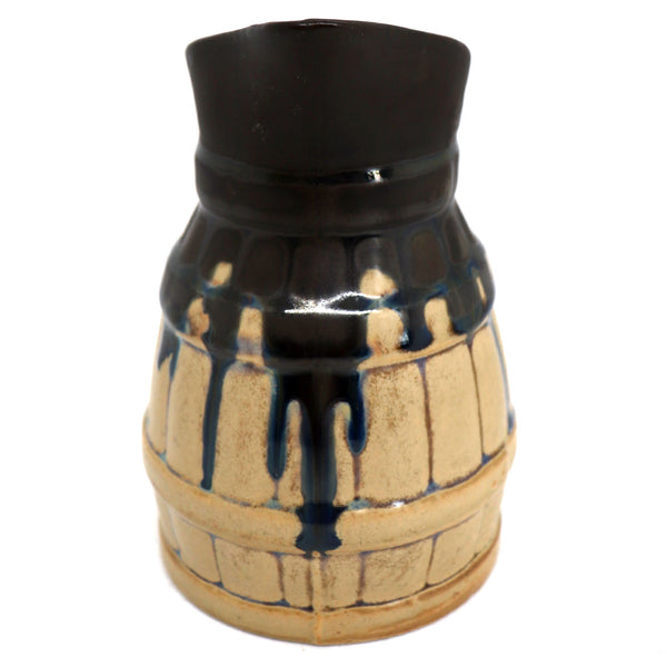 French Stoneware Pottery Barrel Form Novelty Jug / Creamer