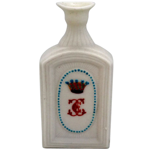 Continental Enamel Porcelain Royal Monogram Scent Cologne Bottle