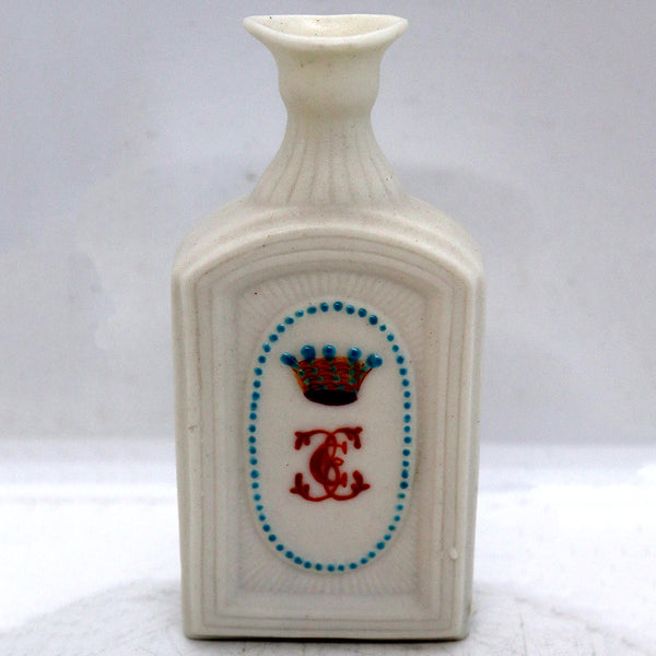 Continental Enamel Porcelain Royal Monogram Scent Cologne Bottle