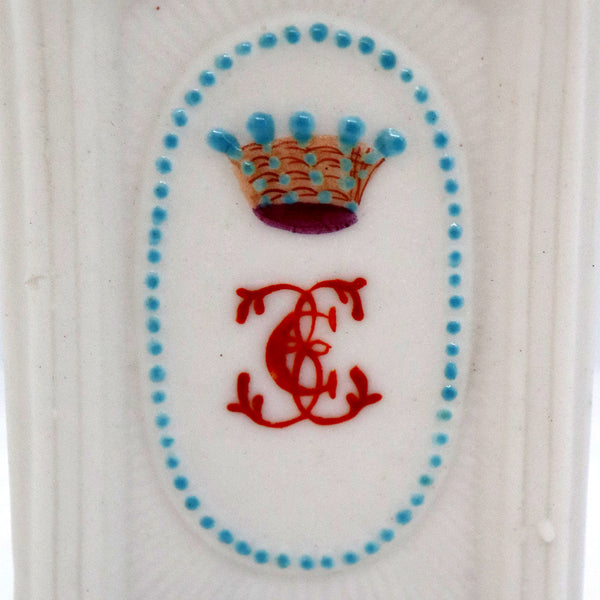 Continental Enamel Porcelain Royal Monogram Scent Cologne Bottle