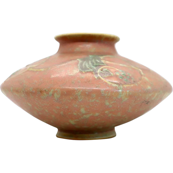 American Roseville Pottery Cremona Pink Squat 351-4 Vase