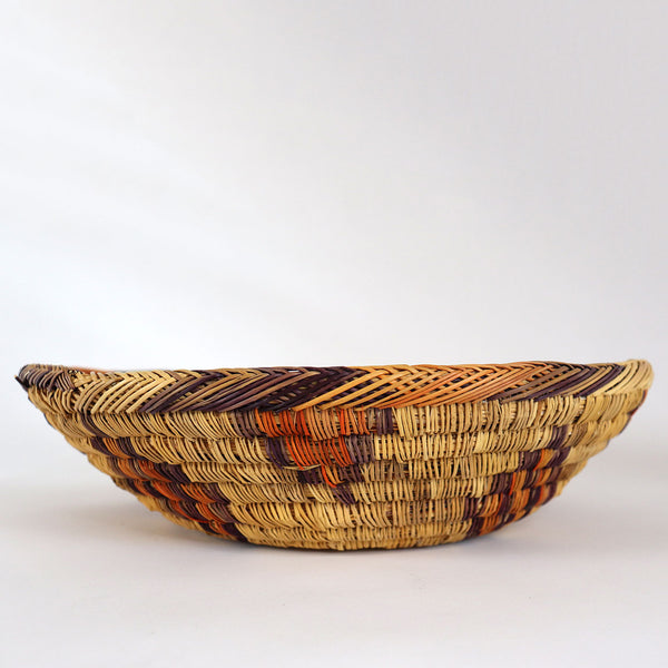 Large Vintage Moroccan Hand Woven Palm Bread Basket