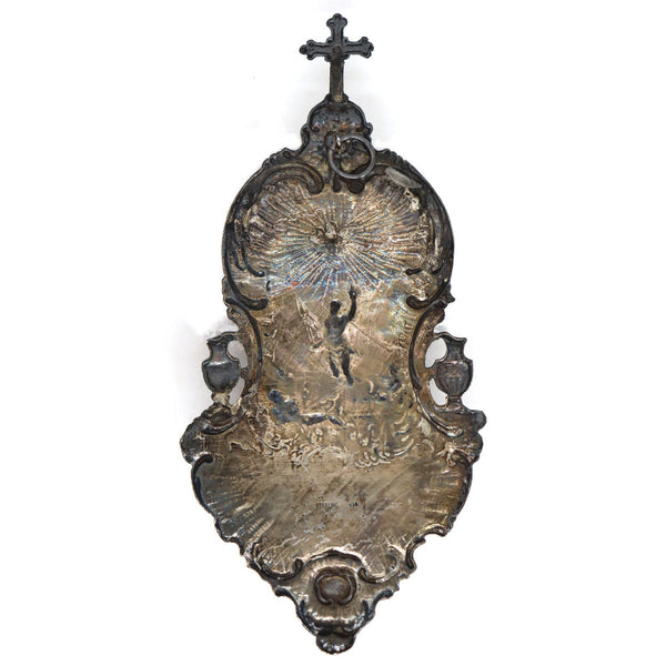 Dutch Sterling 930 Silver Ecclesiastical Holy Water Wall Font