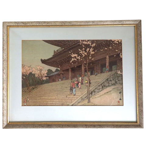 YOSHIDA HIROSHI Woodblock Print, The Chion-in Temple Gate