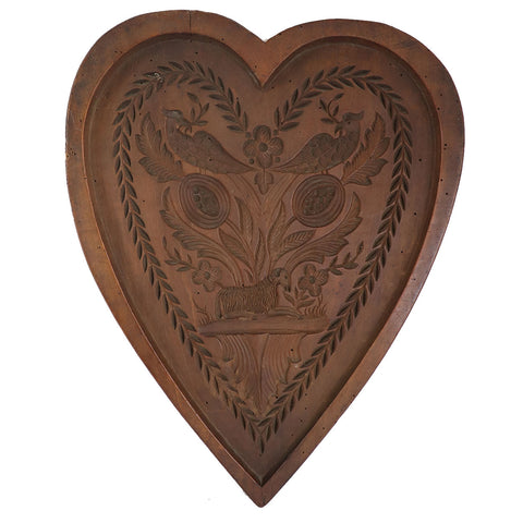 Large French Provincial Cherrywood Heart Shape Cake Mold