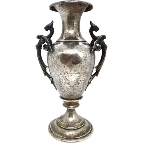 Rare Philippine 800 Silver Spanish-American War Two-Handle Trophy Urn