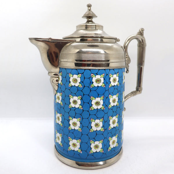 American Manning, Bowman & Co. Graniteware Enamelled Blue Teapot