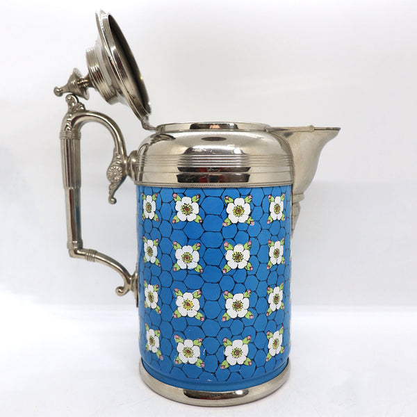 American Manning, Bowman & Co. Graniteware Enamelled Blue Teapot