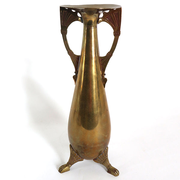 Dutch KDM Royal Holland Daalderop Jugendstil Brass Two-Handle Vase