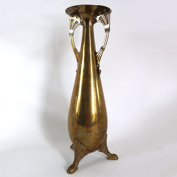 Dutch KDM Royal Holland Daalderop Jugendstil Brass Two-Handle Vase