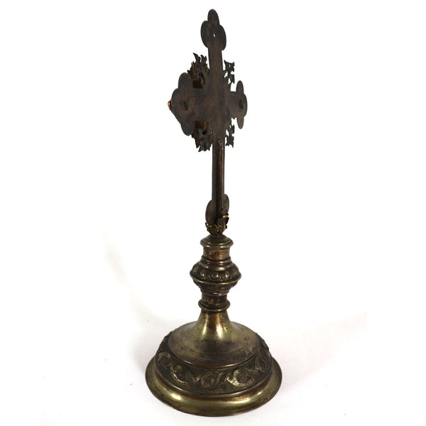 French Gilt Brass Reliquary Cross Monstrance (Ostensorium)