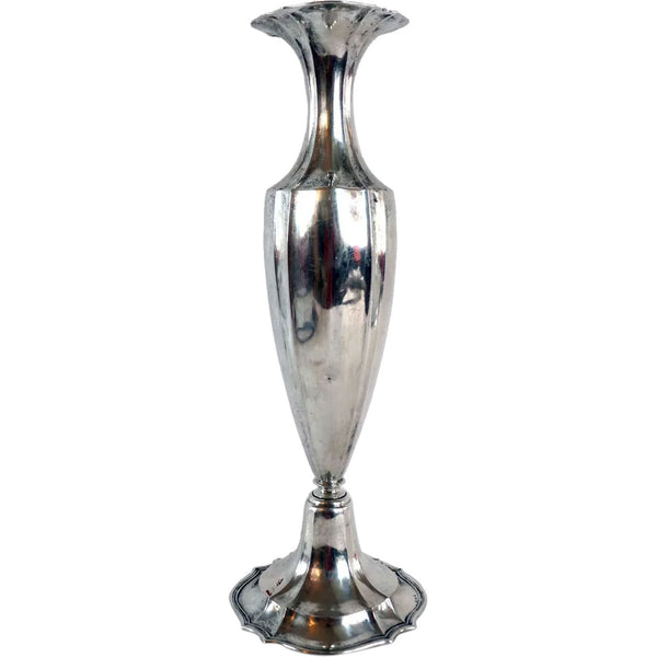 Tall German 800 Silver Bud Vase