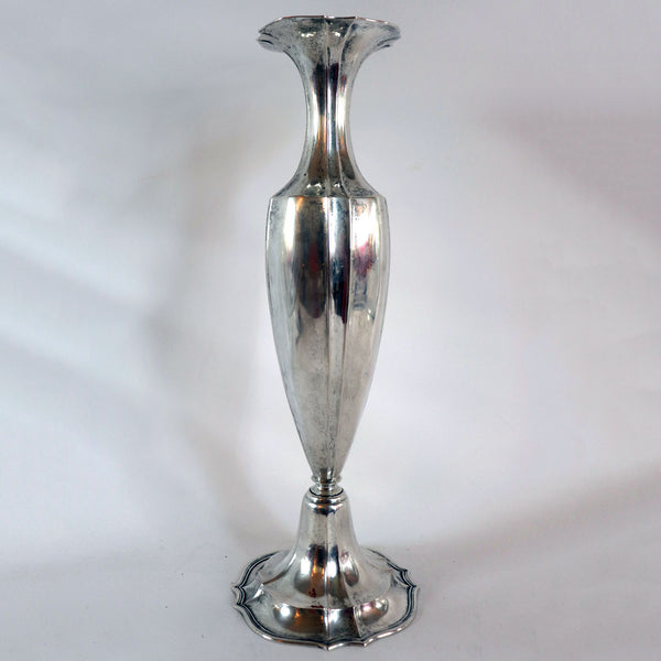 Tall German 800 Silver Bud Vase