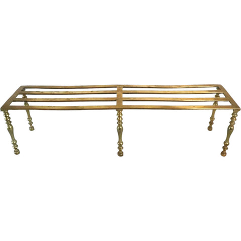 Large English Brass Fireplace Hearth Trivet Stand