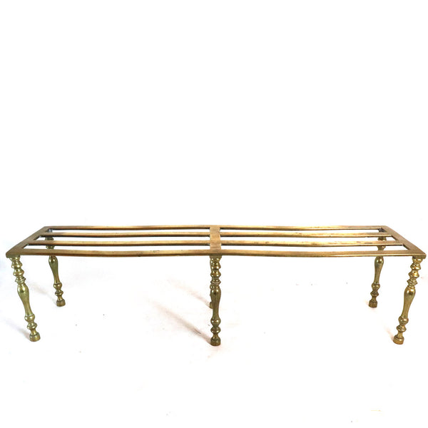 Large English Brass Fireplace Hearth Trivet Stand