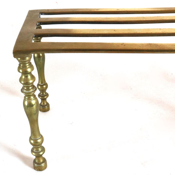 Large English Brass Fireplace Hearth Trivet Stand