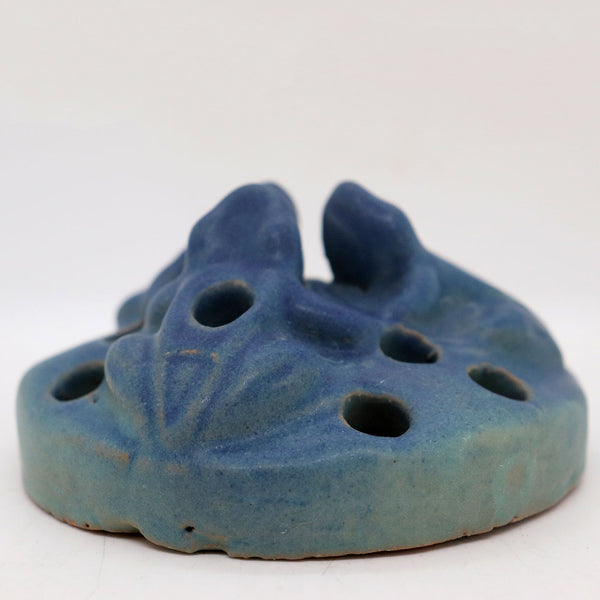 American Van Briggle Pottery Ming Glaze Three-Frog Figural Flower Frog