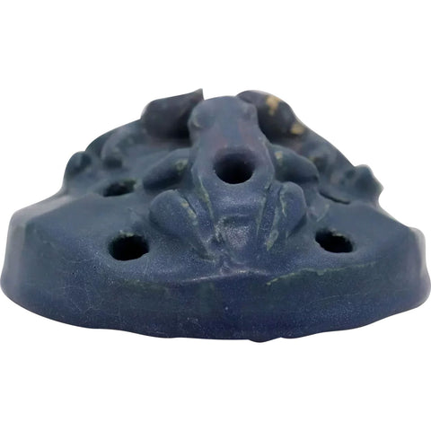American Van Briggle Pottery Blue Three-Frog Figural Flower Frog