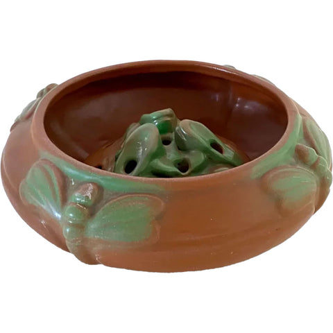 American Van Briggle Pottery Mountain Crag Dragonfly Bowl and Frog