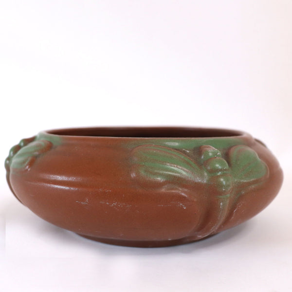 American Van Briggle Pottery Mountain Crag Dragonfly Bowl and Frog