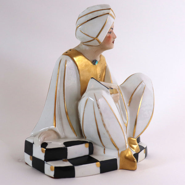 French Art Deco Limoges for Halga Gilt Porcelain Figurine