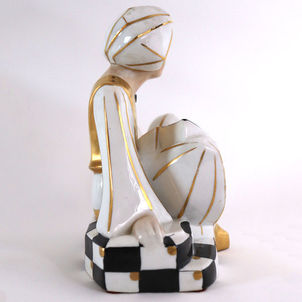 French Art Deco Limoges for Halga Gilt Porcelain Figurine