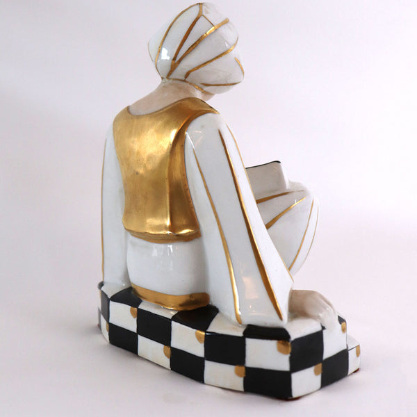 French Art Deco Limoges for Halga Gilt Porcelain Figurine