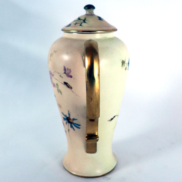 English Royal Worcester Porcelain Blush Ivory Coffee Pot