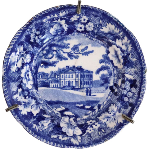 Small English Staffordshire Enoch Wood & Sons Blue and White Transferware Plate