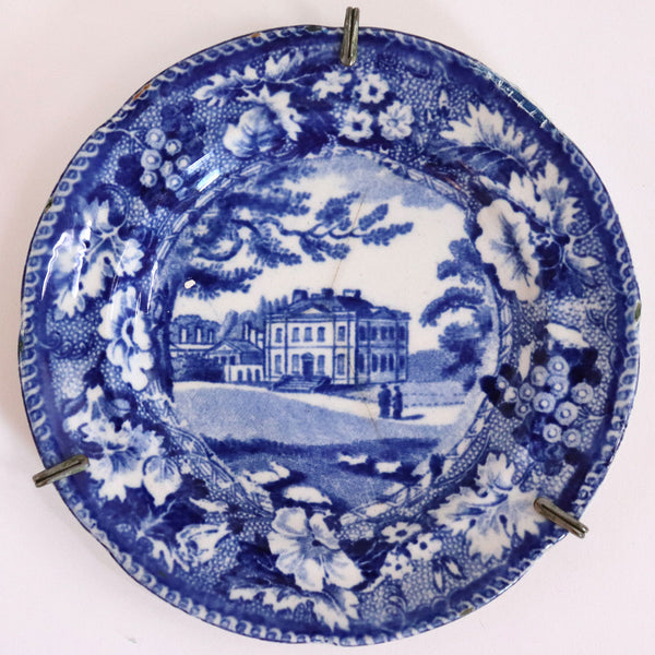 Small English Staffordshire Enoch Wood & Sons Blue and White Transferware Plate