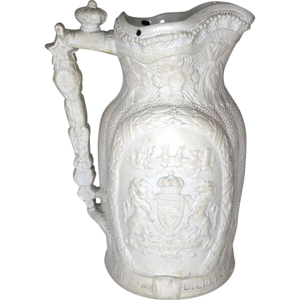 English Old Hall Earthenware Co. Parian Prince Consort Commemorative Pitcher