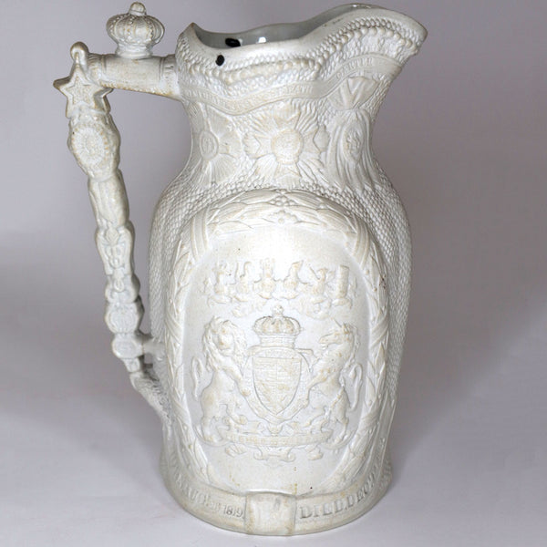 English Old Hall Earthenware Co. Parian Prince Consort Commemorative Pitcher