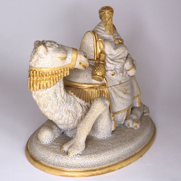 German Anton Tschinkel Salt Glazed Yellow Ware Majolica Pottery Camel Figurine