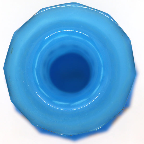 Bohemian Parcel Gilt and Blue Opaline Glass Decanter