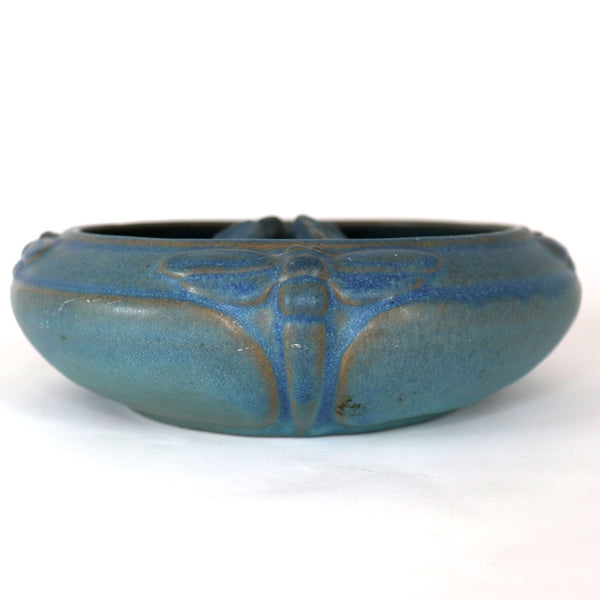 American Van Briggle Pottery Dragonfly Planter Bowl and Flower Frog