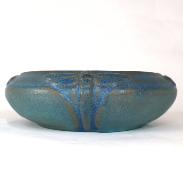 American Van Briggle Pottery Dragonfly Planter Bowl and Flower Frog