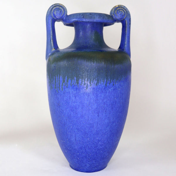 American Fulper Pottery Venetian Blue Flambe Amphora Vase