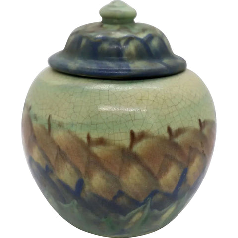 American Peters and Reed Pottery Landsun Lidded Jar