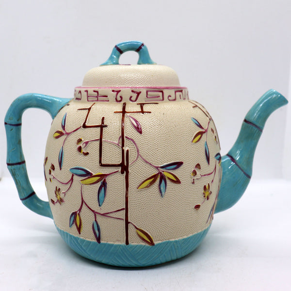 English Brownhills Aesthetic Movement Stoneware Pottery Teapot