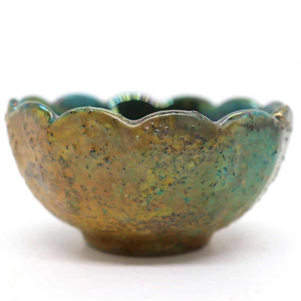 Small Vintage Italian Riccardo Gatti for Ceramica Gatti Iridescent Pottery Bowl